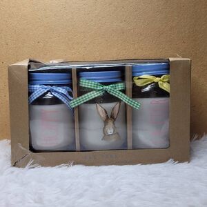Rae Dunn 3 Pack Mason Jar Flameless Candle Set Happy Easter